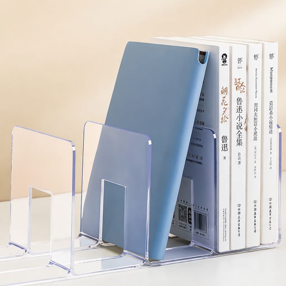 Clear Acrylic Book Stand Holder - Organizador de escritorio con soporte para