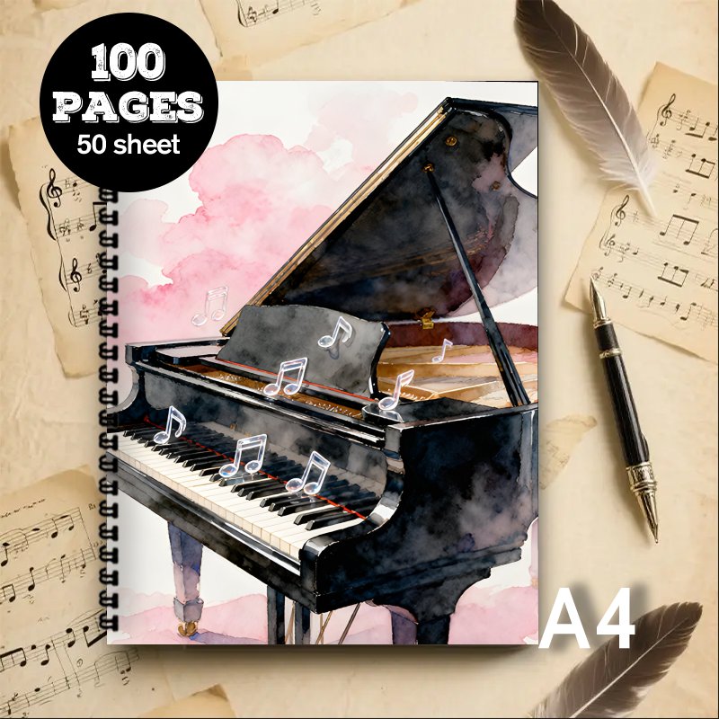 Blank Sheet Music Notebook - Cuaderno de Música Tamaño A4, Libro