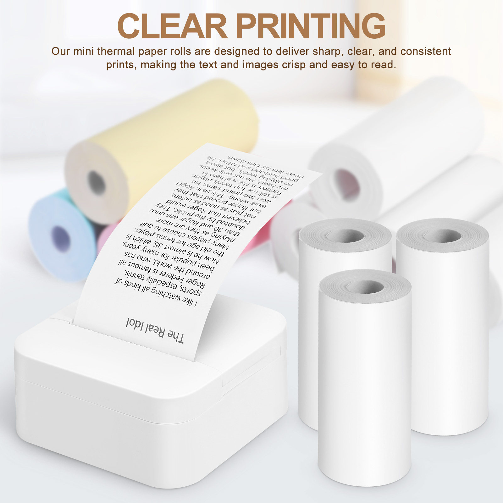 13 rollos de papel para impres - Mini Pocket Thermal Printer Paper Roll reseña y precio