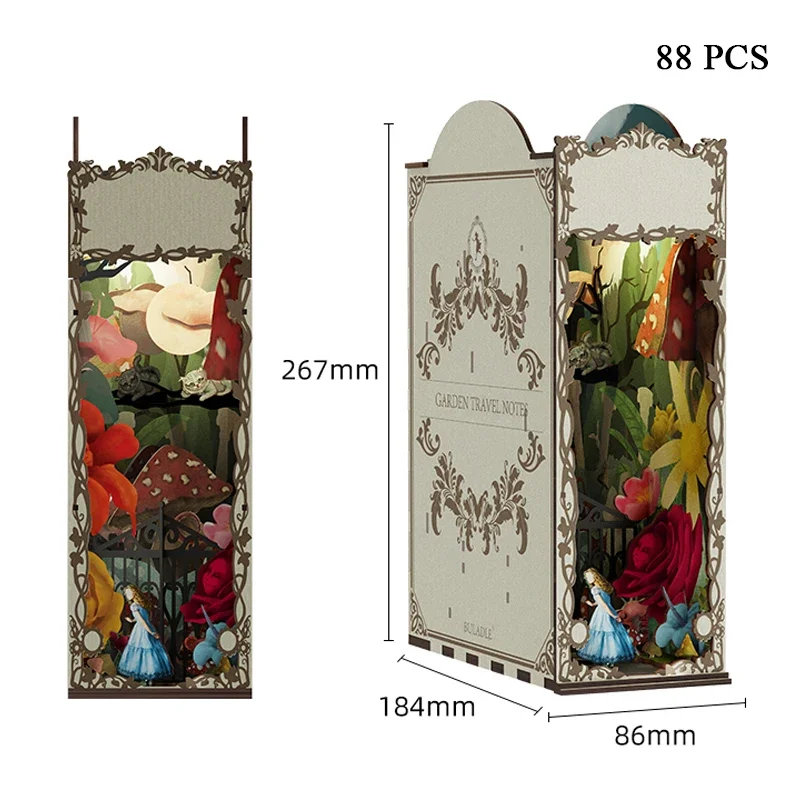 Sujetalibros de viaje para jar - Diy Wooden Book Nook Kit Shelf Insert reseña y precio
