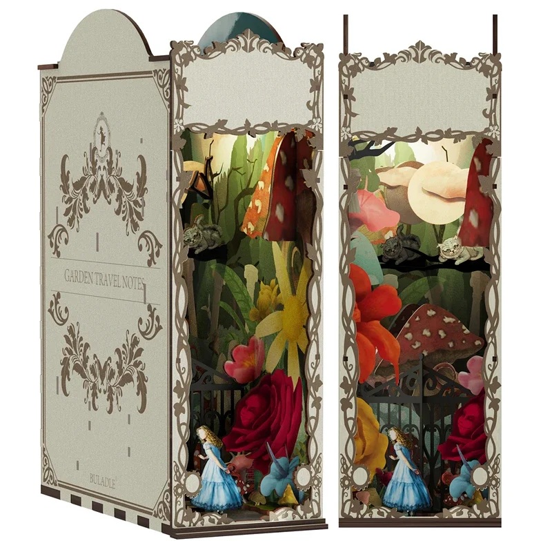 Sujetalibros de viaje para jar - Diy Wooden Book Nook Kit Shelf Insert reseña y precio