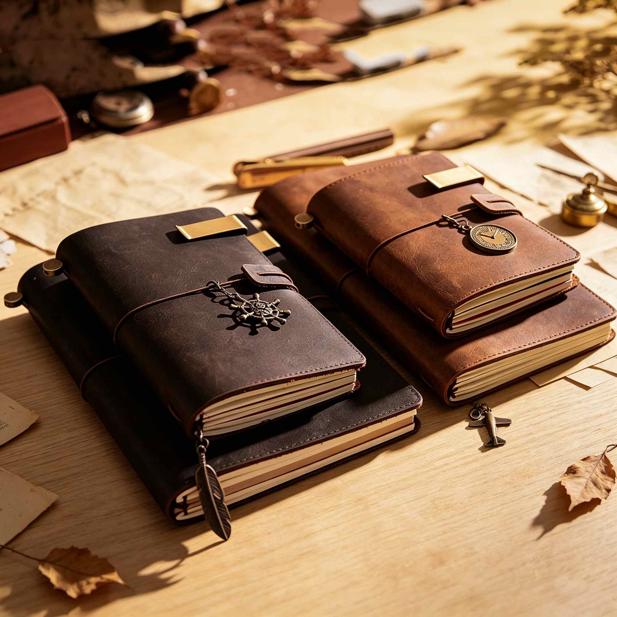 Diario de viaje con cubierta d - Vintage Leather Journal Notebook reseña y precio